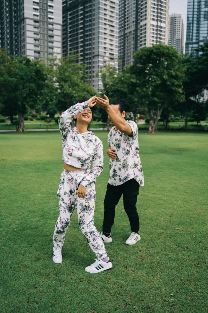 Photo by Anna Tarazevich: https://www.pexels.com/photo/couple-in-co-ord-clothes-dancing-in-park-5080668/