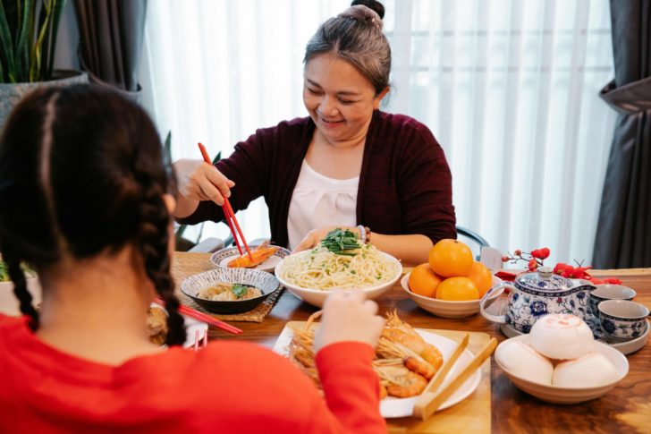Photo by Angela Roma : https://www.pexels.com/photo/smiling-asian-grandmother-and-unrecognizable-granddaughter-at-table-with-food-7363746/