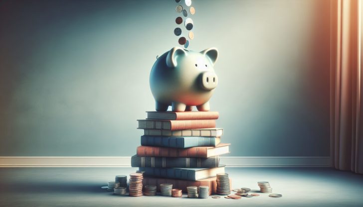 Illustration of saving money in a piggy bank
