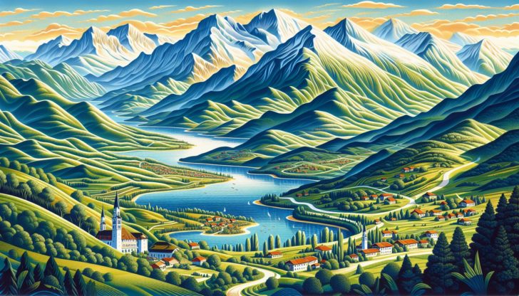Illustration of Balkan Landscapes