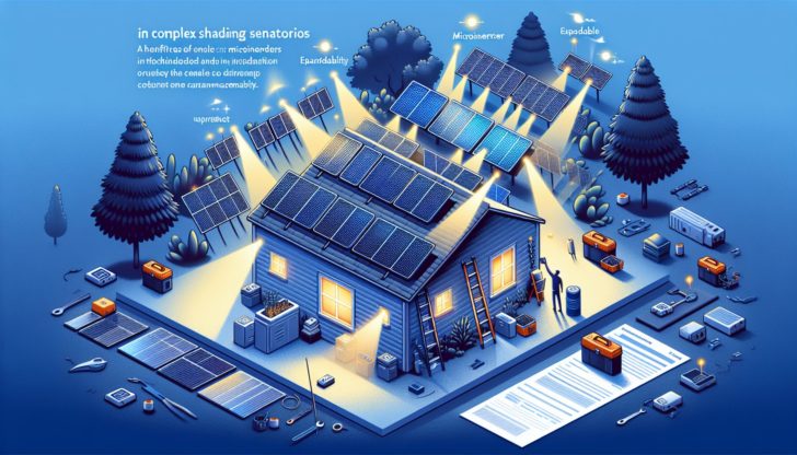 Illustration of microinverters in a shading situation