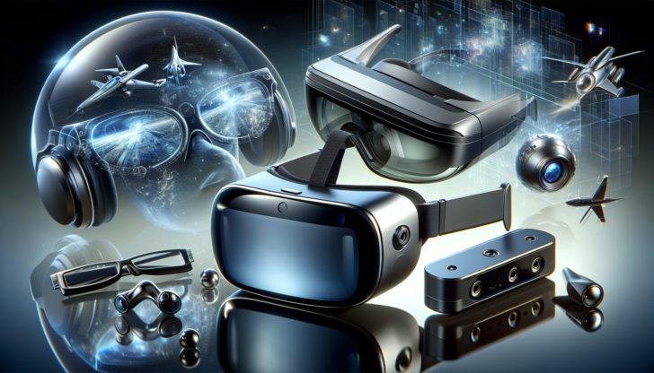 Illustration of virtual reality and augmented reality devices