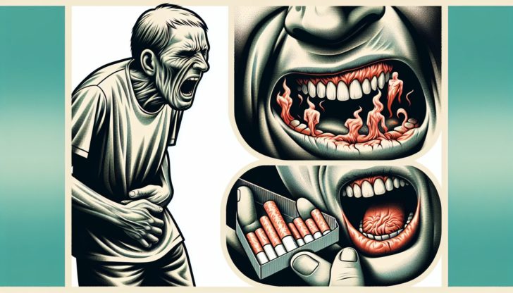 Illustration of potential side effects of nicotine pouches