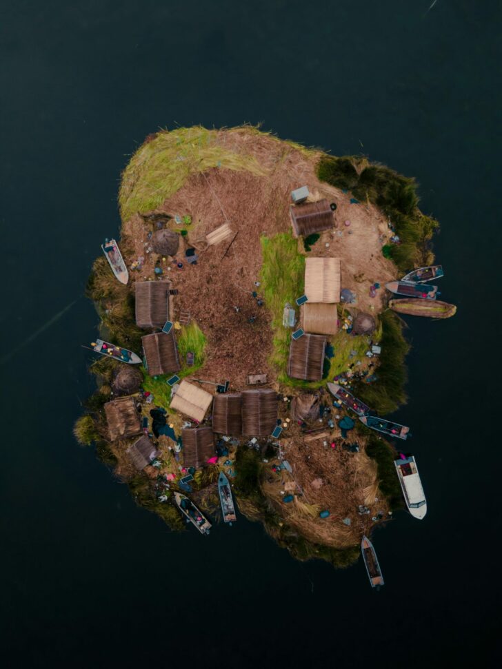 Photo by Alexander Paul: https://www.pexels.com/photo/aerial-view-of-huts-on-a-small-islet-in-lake-titicaca-16881400/