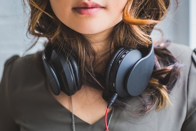 people, woman, headphones