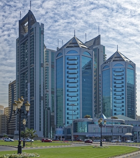 u a e, sharjah, skyline