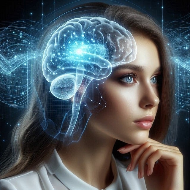 ai generated, woman, brain