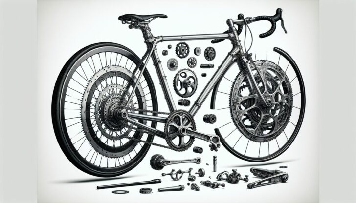 Illustration of various bike parts