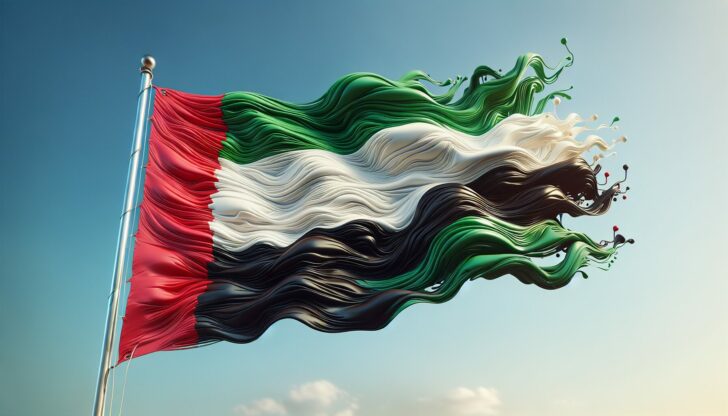 Artistic rendering of the UAE flag for download