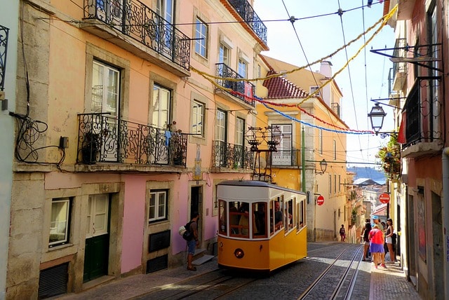 lisbon, multicoloured, city center