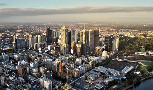 melbourne, skyline, skyscrapers