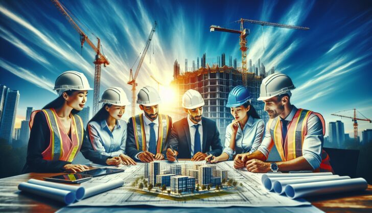 An illustration depicting a successful construction consultancy project.