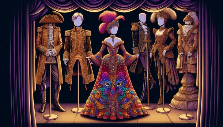 Illustration of exquisite costumes from nominated films