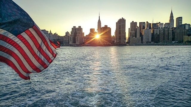 new york, flag, manhattan