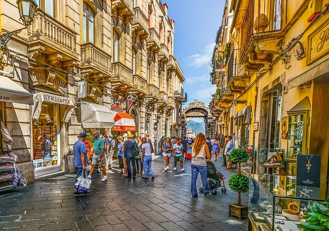 sicily, taormina, street