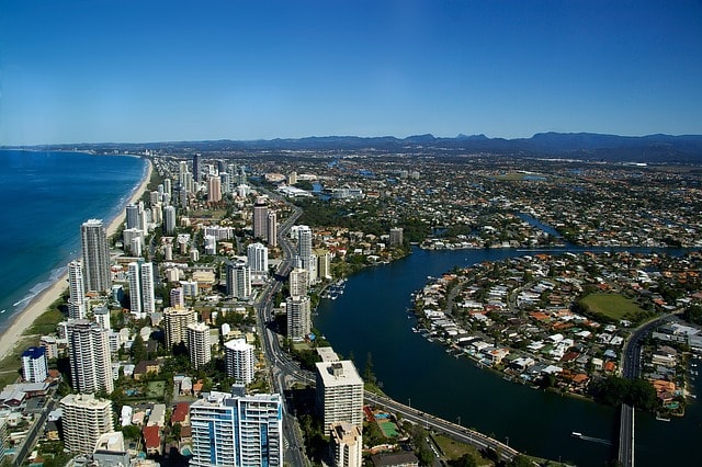 gold coast city, coast, ocean