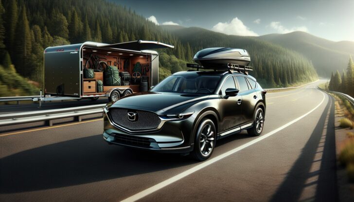 Best towing capacity in the 2024 Mazda CX-90, showcasing its cargo space.