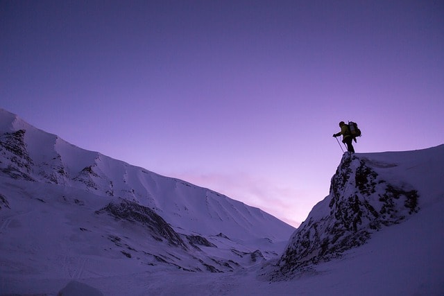 mountaineer, snow, mountains