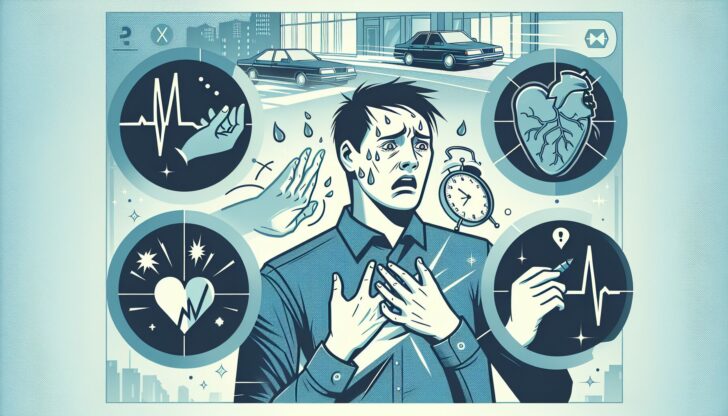 An illustration showing when to seek medical help for heart-related symptoms.