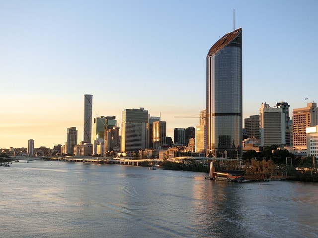 brisbane, sunset, city