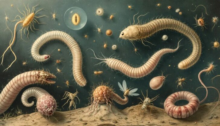 A visual representation of various significant parasitic infections.