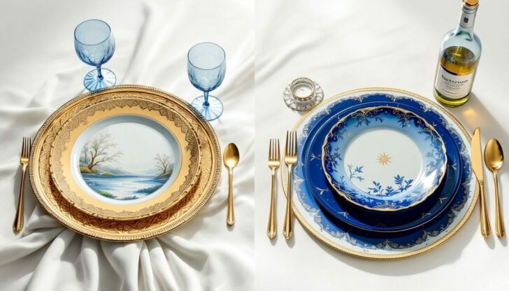 Top-rated dinnerware sets displayed for sale.