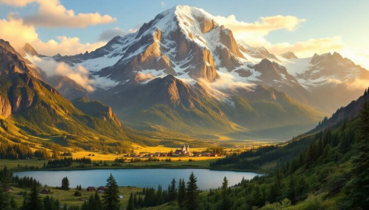 The majestic peaks of the Greater Caucasus Mountain Range, including Mount Elbrus in the background.